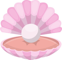 Sea shell with pearl clipart design illustration