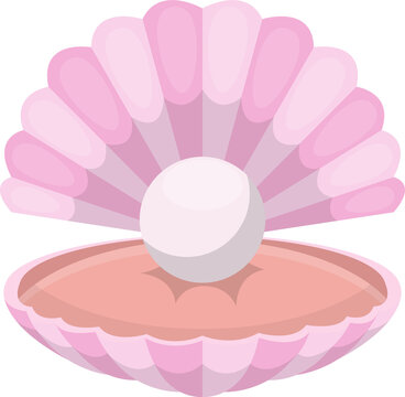 Sea shell with pearl clipart design illustration
