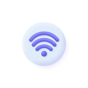 3d Wifi icon isolated on white background. Wireless internet. Can be used for many purposes. Trendy and modern vector in 3d style.