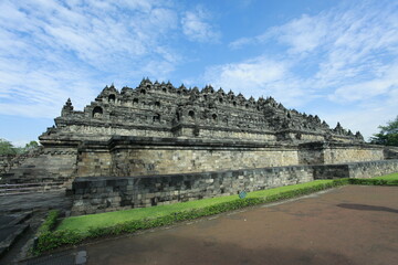 Borobudur Temple: The largest Buddhist temple in the world was built during the Sailendra Dynasty between 780 - 840 AD located in Magelang, Central Java, Indonesia