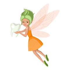 Cartoon magic fairie. A collection of cute fairytale girls characters.