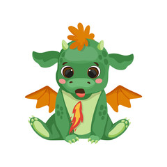 Cute dragon in cartoon style. Children's illustration.