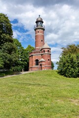 Fototapeta na wymiar Holtenau Lighthouse in Kiel, Germany