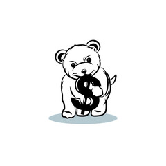litle bears and dollar vector logo