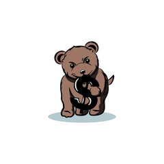 litle bears and dollar vector logo