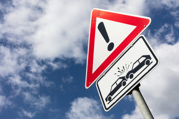 German road sign: danger, risk of accident
