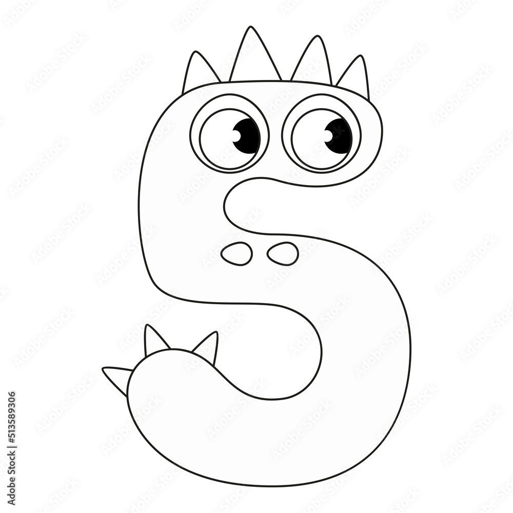 Wall mural 5.funny monsters colorful numbers, cute fantasy aliens in the shape of numerals. cartoon numbers fro