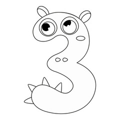 3.Funny Monsters Colorful Numbers, Cute Fantasy Aliens in the Shape of Numerals. Cartoon numbers from 0 to 9 icons are made in the form of human figures with big eyes and face. Arabic numerals. Vector