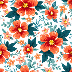 Fototapeta na wymiar Seamless floral pattern. Fabric and packaging design.