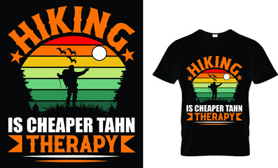 New and creative Hiking T-Shirt Design Template.