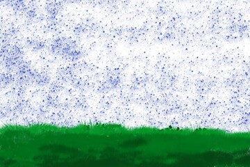 grass field below the sky digital painting