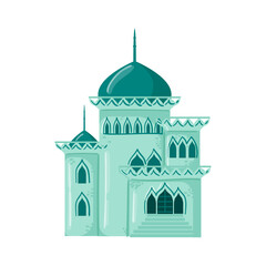 Fairy castle for princesse in the flat style.