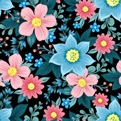 Seamless floral pattern. Fabric and packaging design.