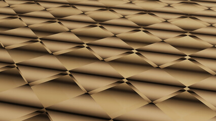 Double layer of gold black stiped rhombus roof (3D Rendering)
