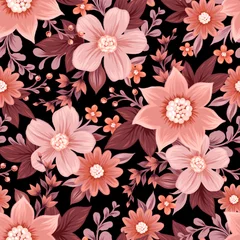 Schilderijen op glas Seamless floral pattern. Fabric and packaging design. © Anna