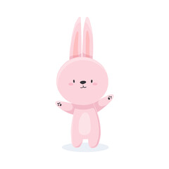 Obraz premium Cartoon Child Illustration cute happy animals rabbit