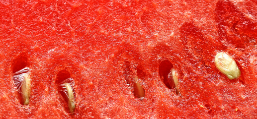 The texture of the cut of a watermelon