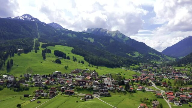 Alpine village Lermoos in spring, Austria