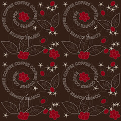 Coffee berry-flower pattern with text