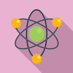 Atom energy icon flat vector. Clean eco