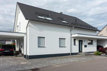 mordern house facade in south germany - obrazy, fototapety, plakaty