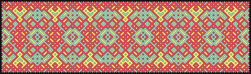 Multicolor truchet tiling connections illustration