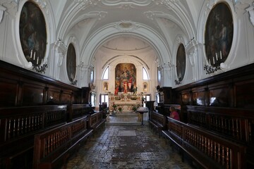 Forio - Interno della Chiesa di Santa Maria Visitapoveri - obrazy, fototapety, plakaty