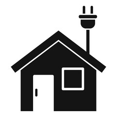 Eco house energy icon simple vector. Save electric