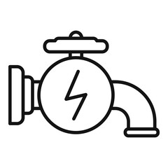 Water tap energy icon outline vector. Clean power