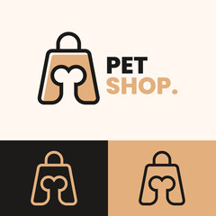 simple minimalist bone shopping bag logo design