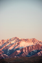 Tian Shan Mountain Range at Sunset