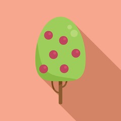 Fruit tree icon flat vector. Agriculture farm