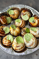 snails food ready to eat fresh healthy meal food snack diet on the table copy space food background rustic top view