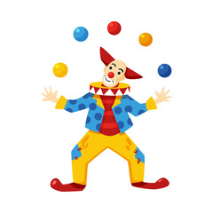 Obraz na płótnie Canvas Cartoon Circus Clown Composition