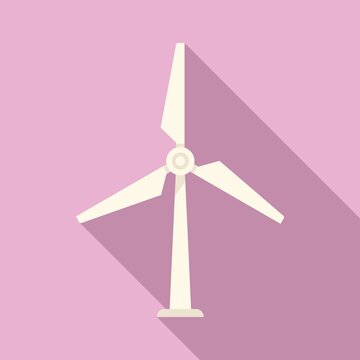 Eco wind turbine icon flat vector. Farm agriculture