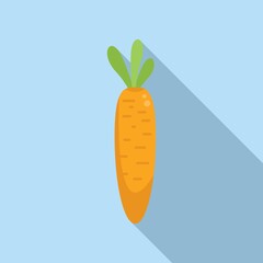 Eco carrot icon flat vector. Organic farming