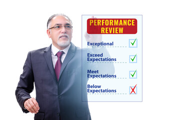 Annual performance review concept with businessman