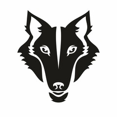 The muzzle of a wolf as a logo of an evil predator of the forest