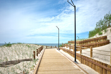 Obraz premium Improvement of the beach area. Selective focus.