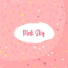 Star pink patterns space sky design for printing