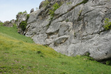 Fototapeta na wymiar Limestone rocks in the Carpathian mountains.