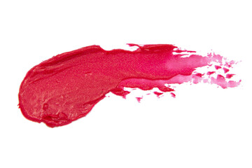 Glossy lipstick track example trace isolated on the white background