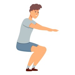 Exercise boy icon cartoon vector. Sport school. Happy child