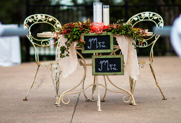 table for newlyweds