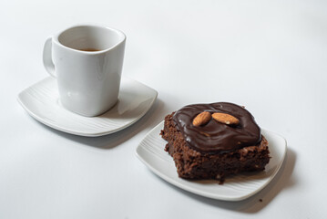 White cup of black coffee isolated on white background with clipping path