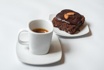 White cup of black coffee isolated on white background with clipping path