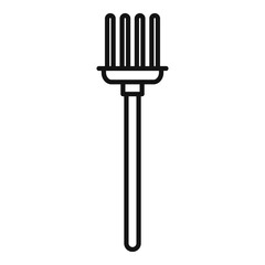 Garden fork icon outline vector. Organic field