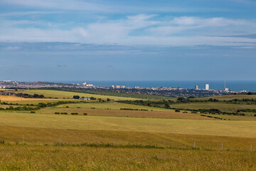 A view out towards Brighton from the South Downs