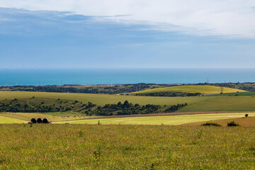 Fototapeta na wymiar Looking out towards the Sussex coastline from near Devil's Dyke
