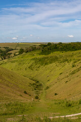 A view along the dry valley at Devil's Dyke in the South Downs